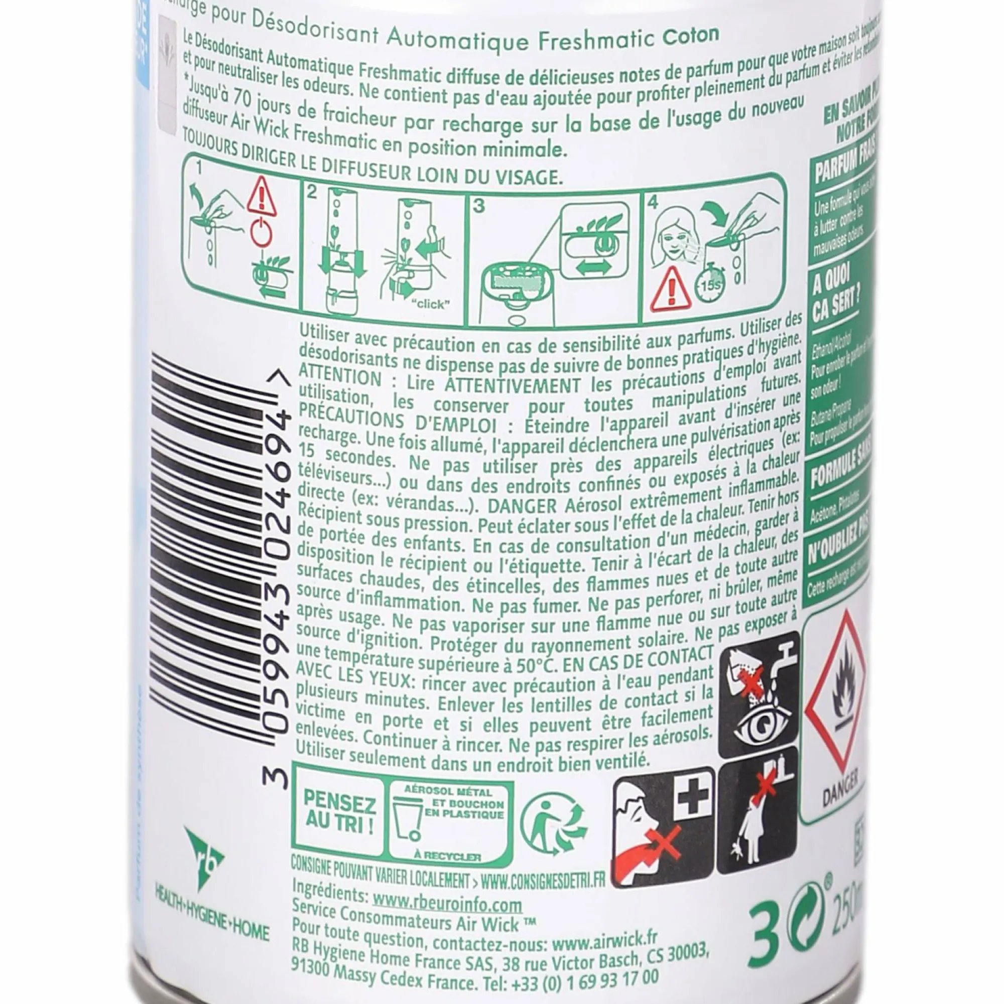 Produits Ménagers|AIRWICK Recharge désodorisant fresh coton