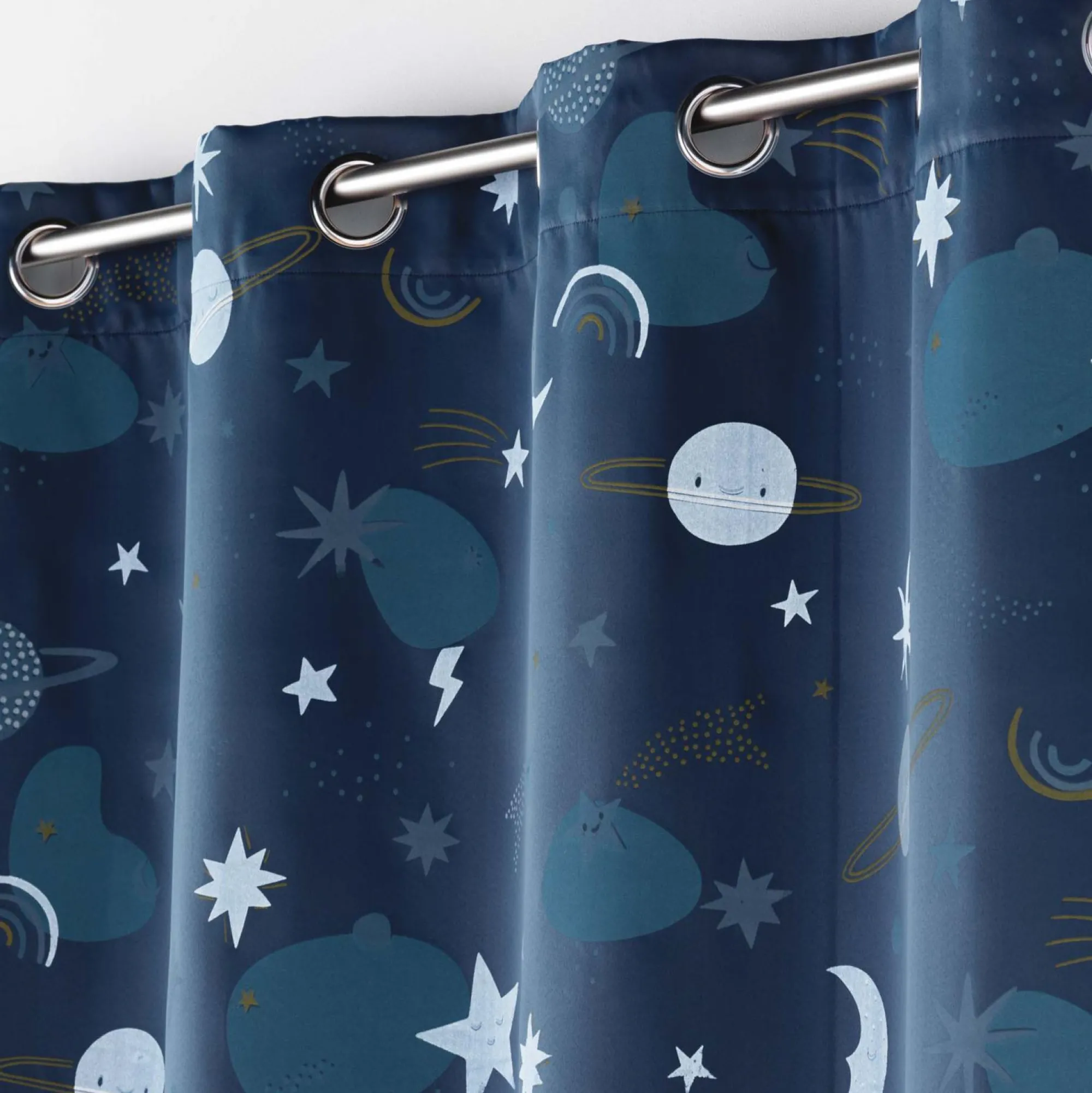 Rideaux Et Voilages|Stokomani Rideau occultant Moonlight bleu 140x260cm