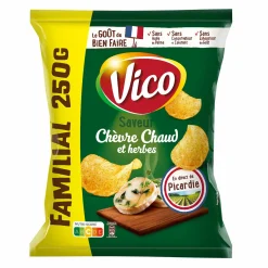 Épicerie Salée|VICO Sachet de chips saveur chèvre chaud et herbes