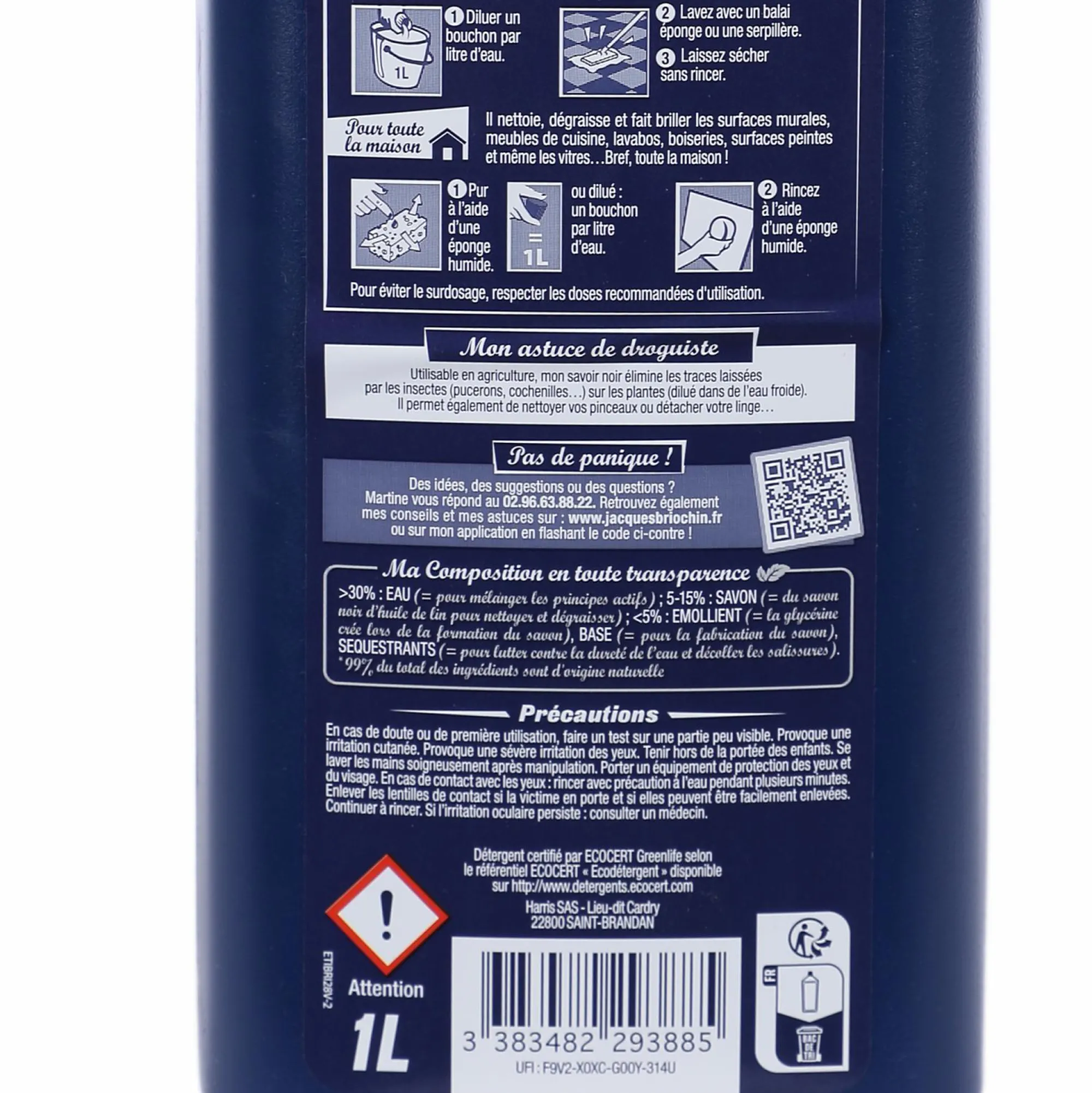 Produits Ménagers|LE BRIOCHIN Savon noir liquide l'original