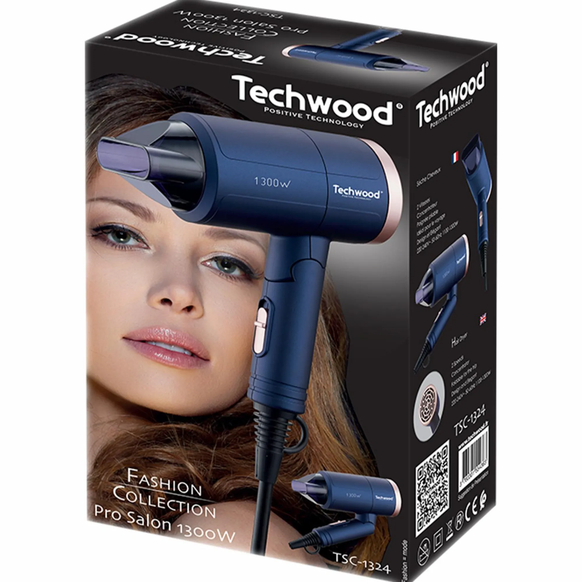 Petit Électroménager|Cheveux|TECHWOOD Sèche cheveux de voyage 1300W