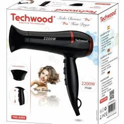 Petit Électroménager|Cheveux|TECHWOOD Sèche cheveux pro noir