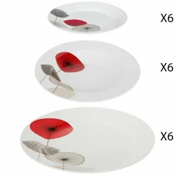 Vaisselle Et Service|SECRET DE GOURMET Services assiettes en porcelaine 18 pièces