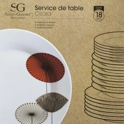 Vaisselle Et Service|SECRET DE GOURMET Services assiettes en porcelaine 18 pièces