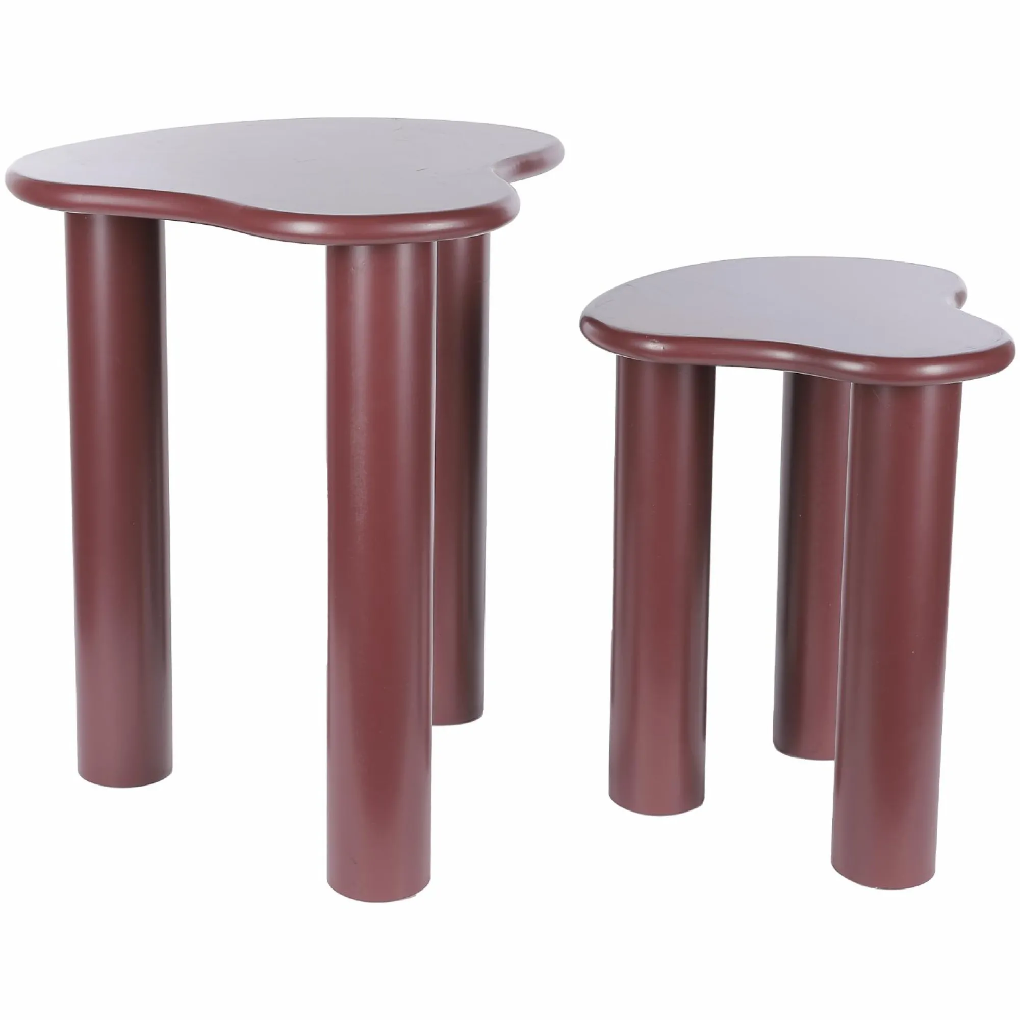Mobilier|DECLIC HOME Set de 2 tables bordeaux
