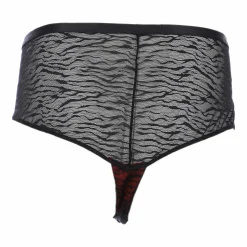Lingerie Et Vêtements De Nuit|BELLA DIVA Shorty dentelle fine noir et Rouge
