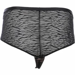 Lingerie Et Vêtements De Nuit|BELLA DIVA Shorty dentelle fine et nude Noir
