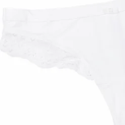 Lingerie Et Vêtements De Nuit|LA CITY SHORTY STRING NOIR DENTELLE IVOIRE Blanc
