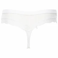 Lingerie Et Vêtements De Nuit|LA CITY SHORTY STRING NOIR DENTELLE IVOIRE Blanc