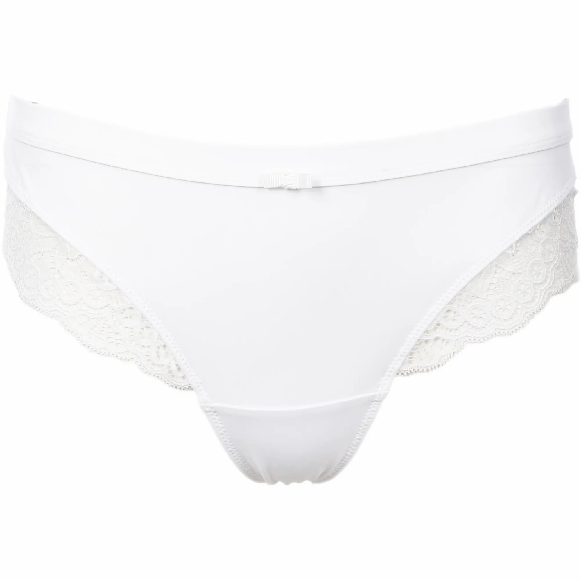 Lingerie Et Vêtements De Nuit|LA CITY SHORTY STRING NOIR DENTELLE IVOIRE Blanc