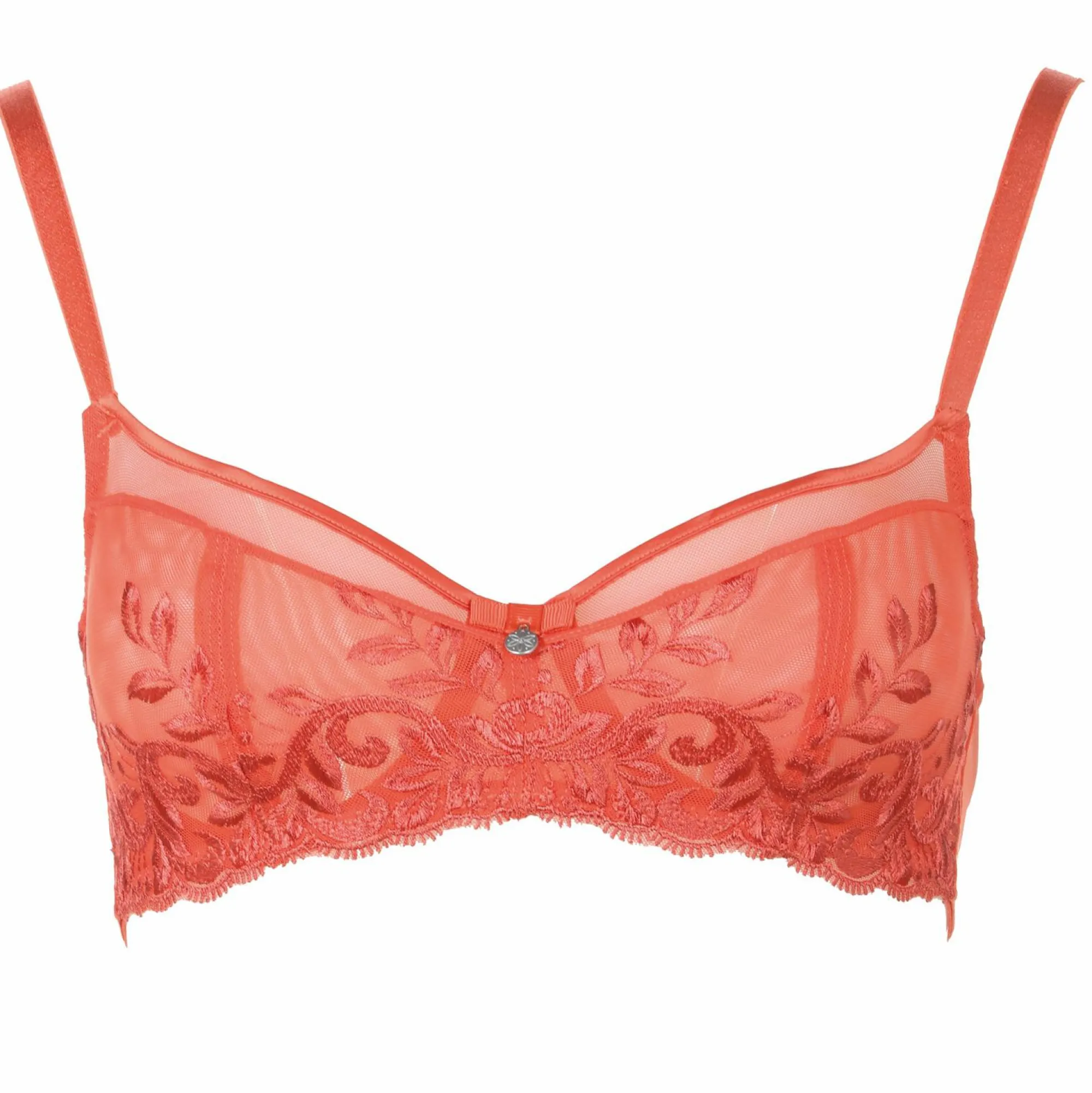 Lingerie Et Vêtements De Nuit|GERARD PASQUIER SOUTIEN GORGE BRODERIE ROUILLE Orange