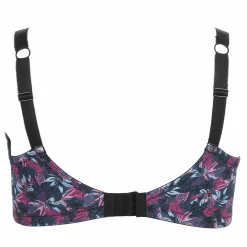 Lingerie Et Vêtements De Nuit|SEDUCCIA Soutien gorge fleuri et noir grand maintien Bleu