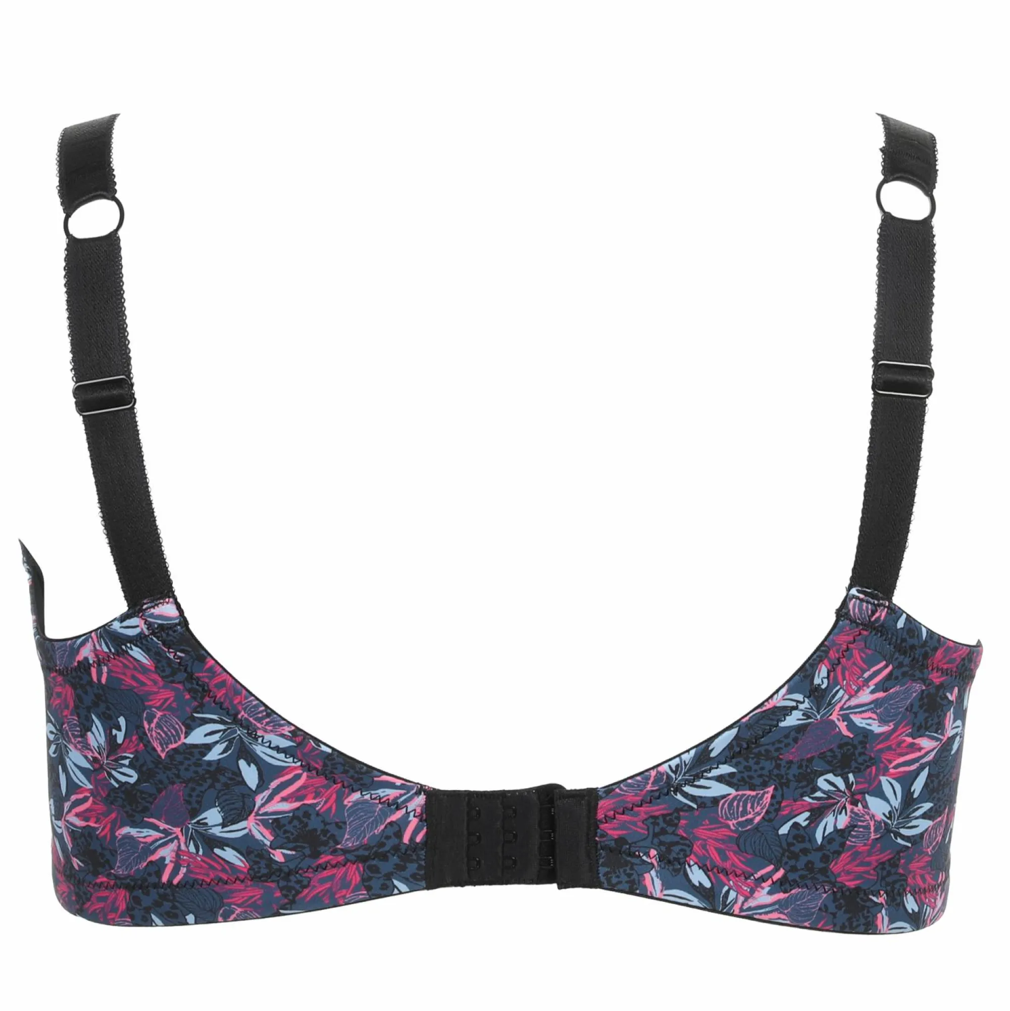 Lingerie Et Vêtements De Nuit|SEDUCCIA Soutien gorge fleuri et noir grand maintien Bleu