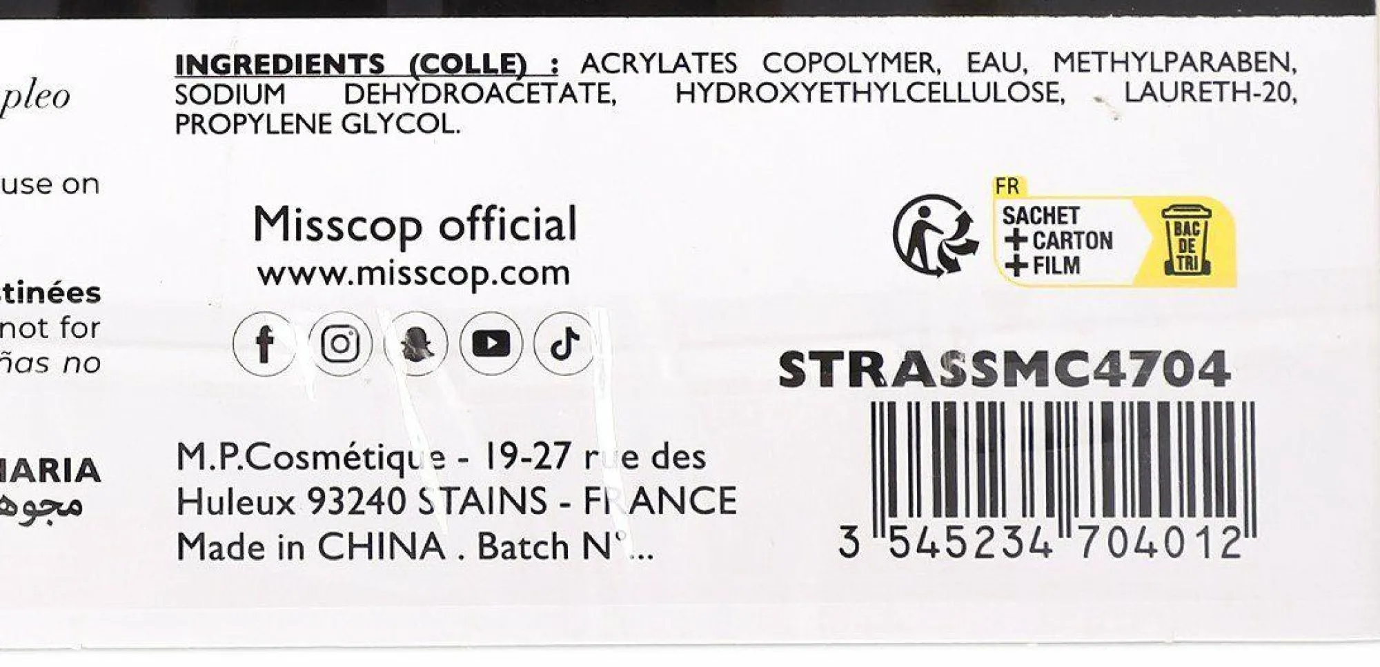 Maquillage Et Ongles|MISS COP Strass visage autocollant
