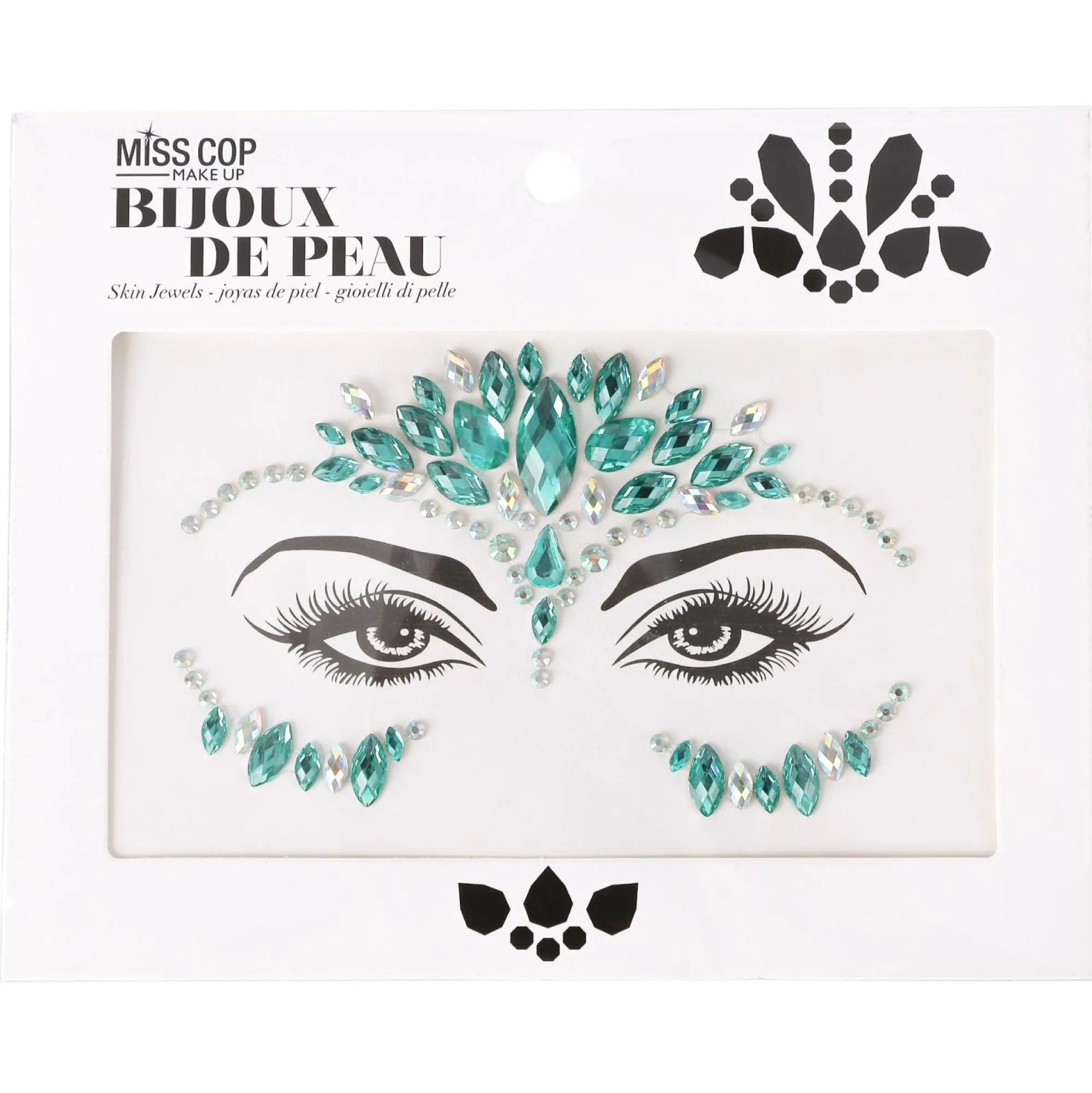 Maquillage Et Ongles|MISS COP Strass visage autocollant bleu