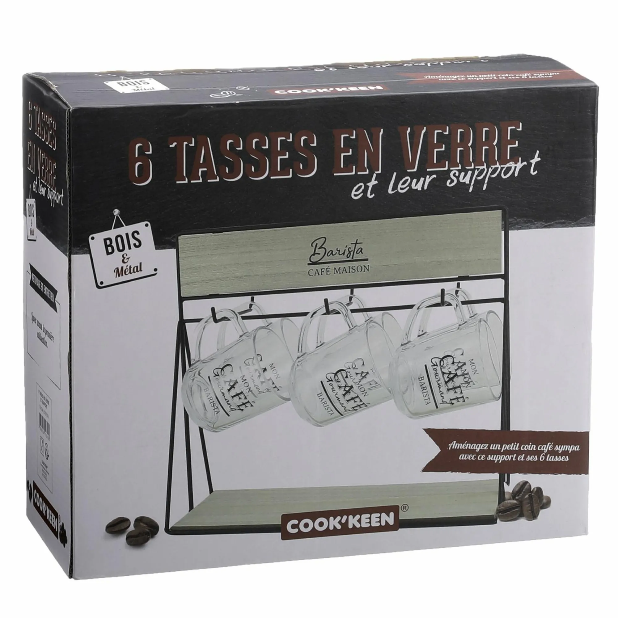 Vaisselle Et Service|COOK KEEN Support pour tasses avec 6 tasses en verre