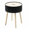 Mobilier|DECLIC HOME Table gravé noir à motif