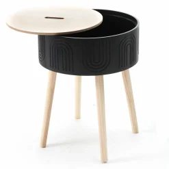Mobilier|DECLIC HOME Table gravé noir à motif