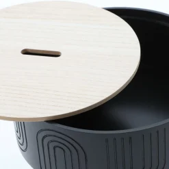 Mobilier|DECLIC HOME Table gravé noir à motif