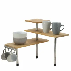 Conservation Et Rangement|COOK KEEN Étagère d'angle 3 étages effet bambou