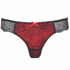Lingerie Et Vêtements De Nuit|MANOUKIAN TANGA / SHORTY NOIR ROUGE